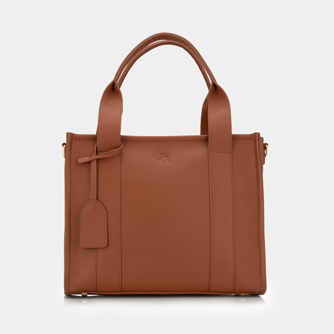 Medium Taylor Luxe leather Tote bag Tan