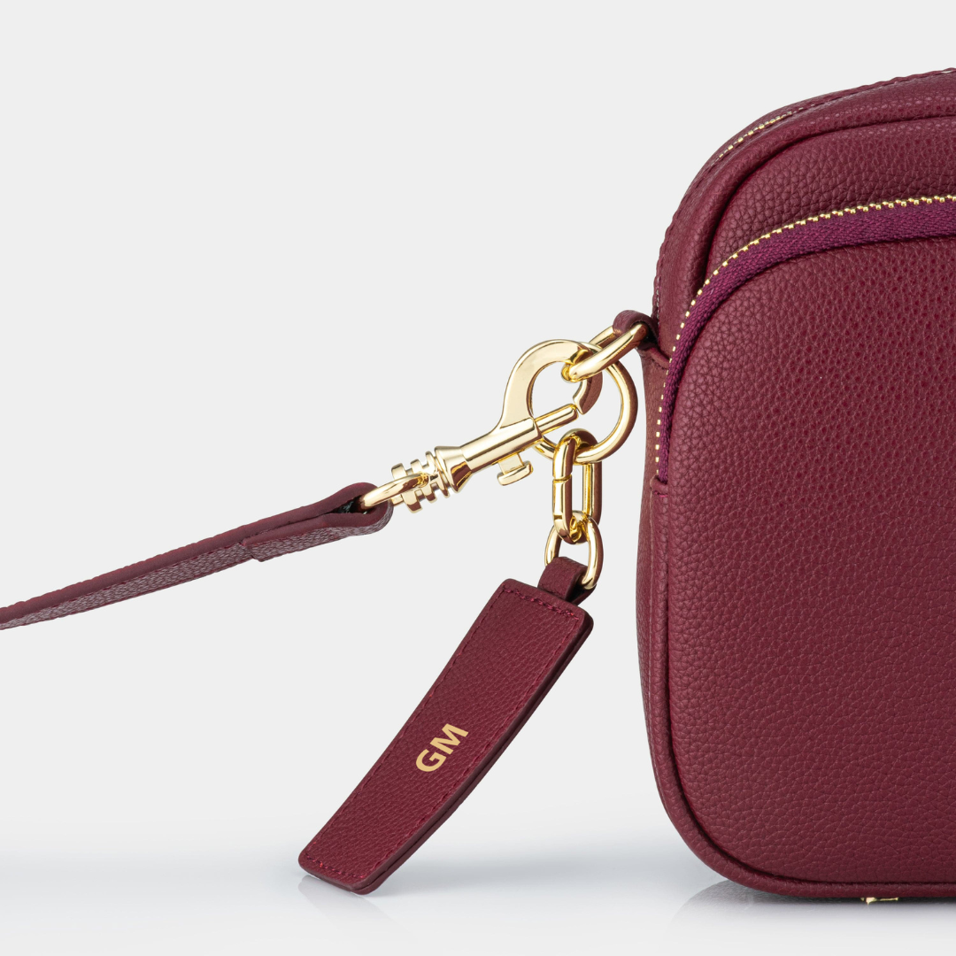 Chelsea Midi Crossbody luxe leather bag burgundy