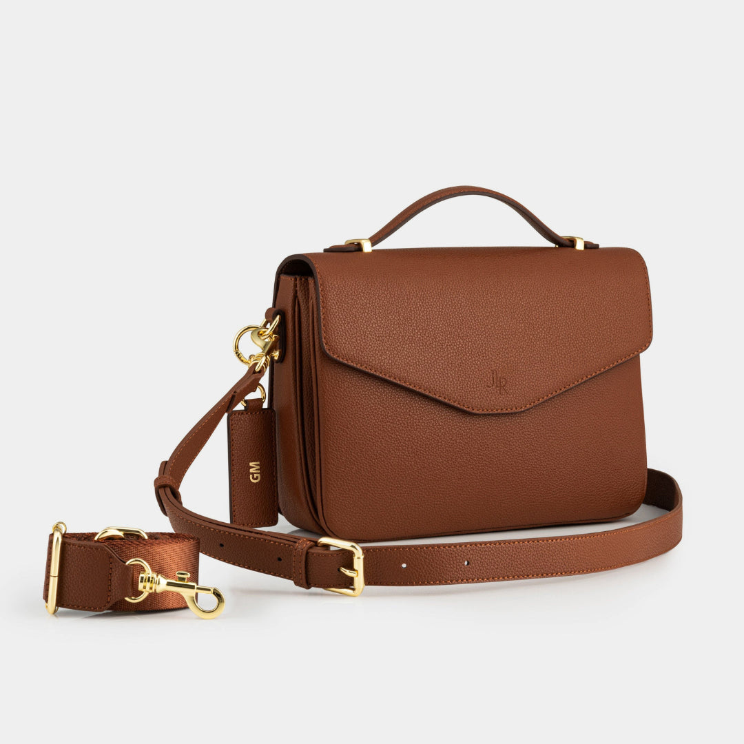 Kensington luxe leather top handle bag Tan