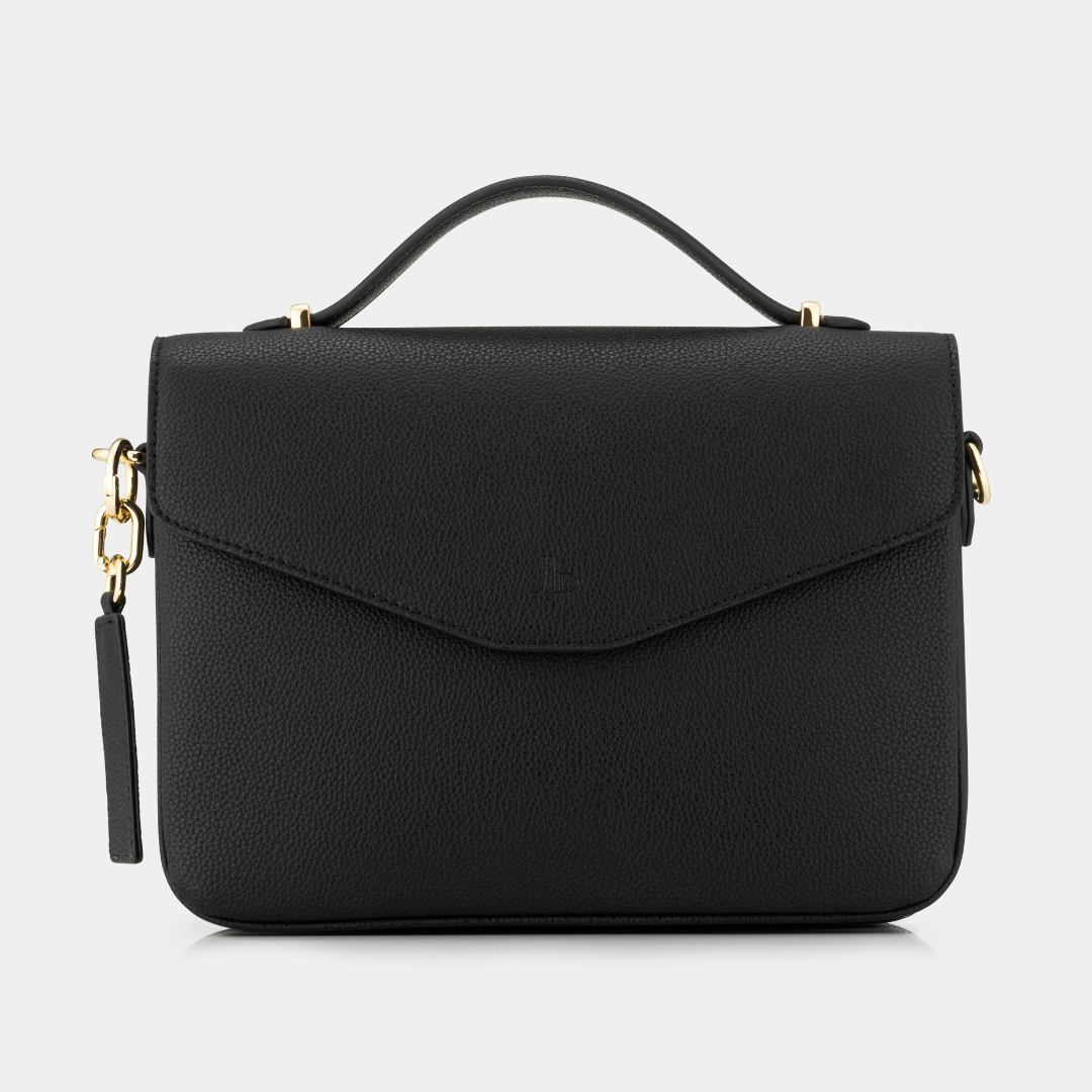 Kensington Maxi luxe leather top handle bag Black