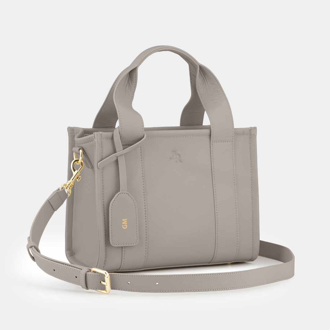 Mini Taylor luxe leather Tote bag - Taupe