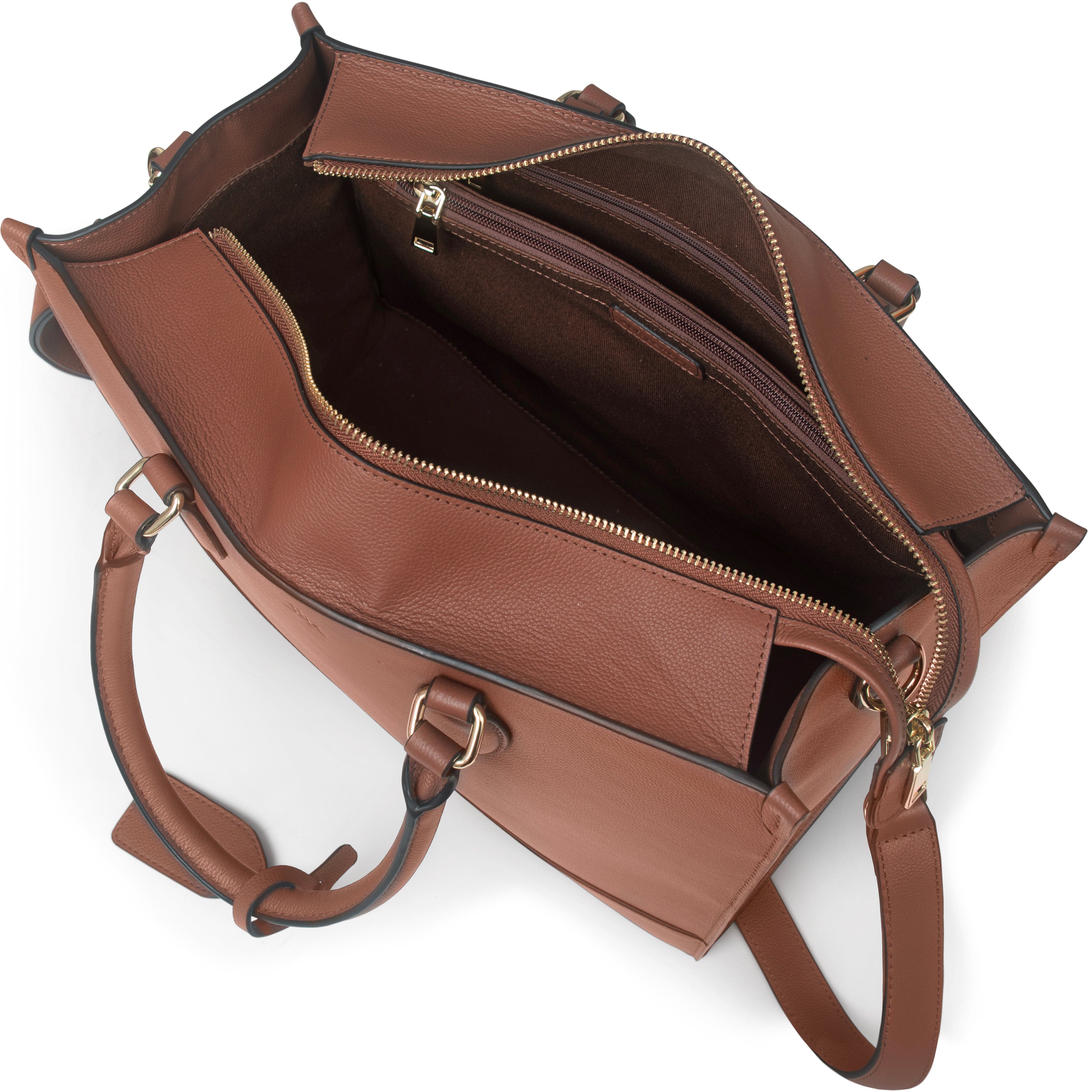 Luxe Leather Mayfair Work bag - Tan