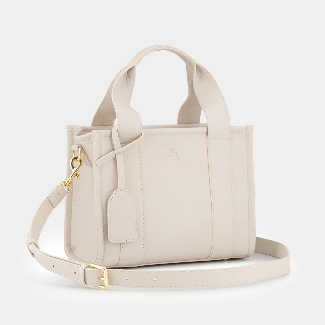 Mini Taylor luxe leather Tote bag Stone