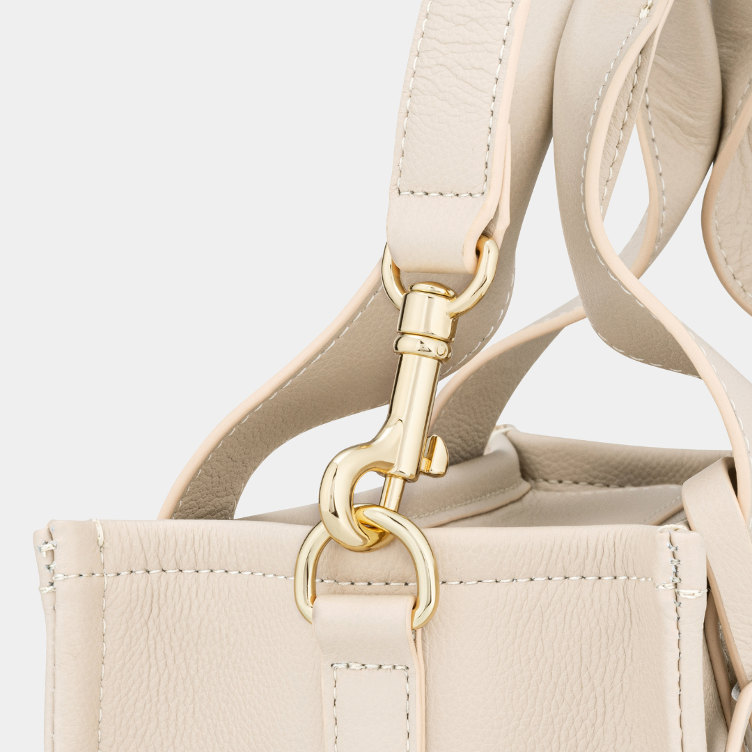 Mini Taylor luxe leather Tote bag Stone