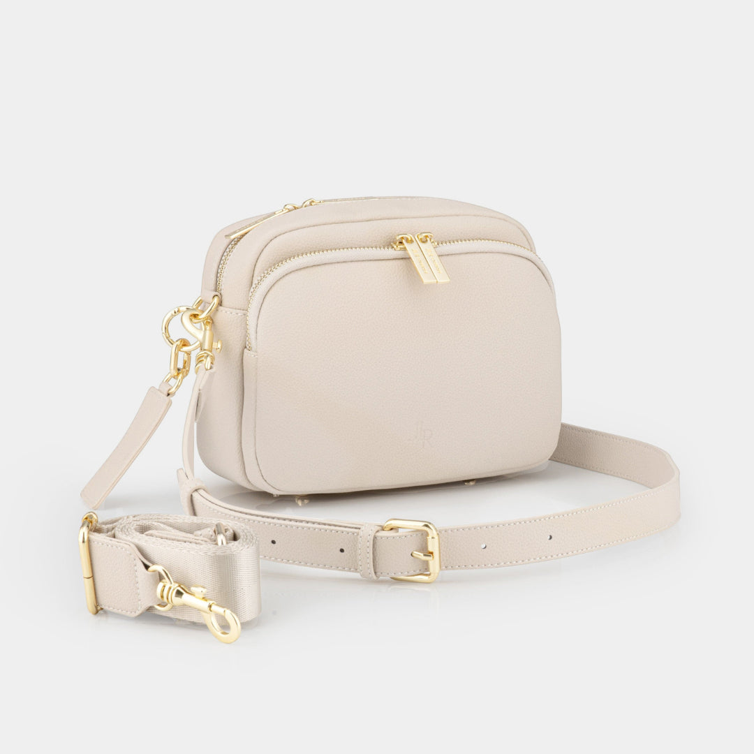 Chelsea Midi Crossbody luxe leather bag Stone