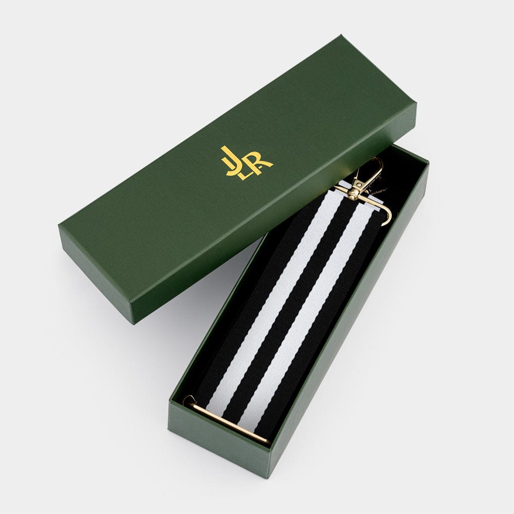 Luxe Black Fisher Stripe Strap