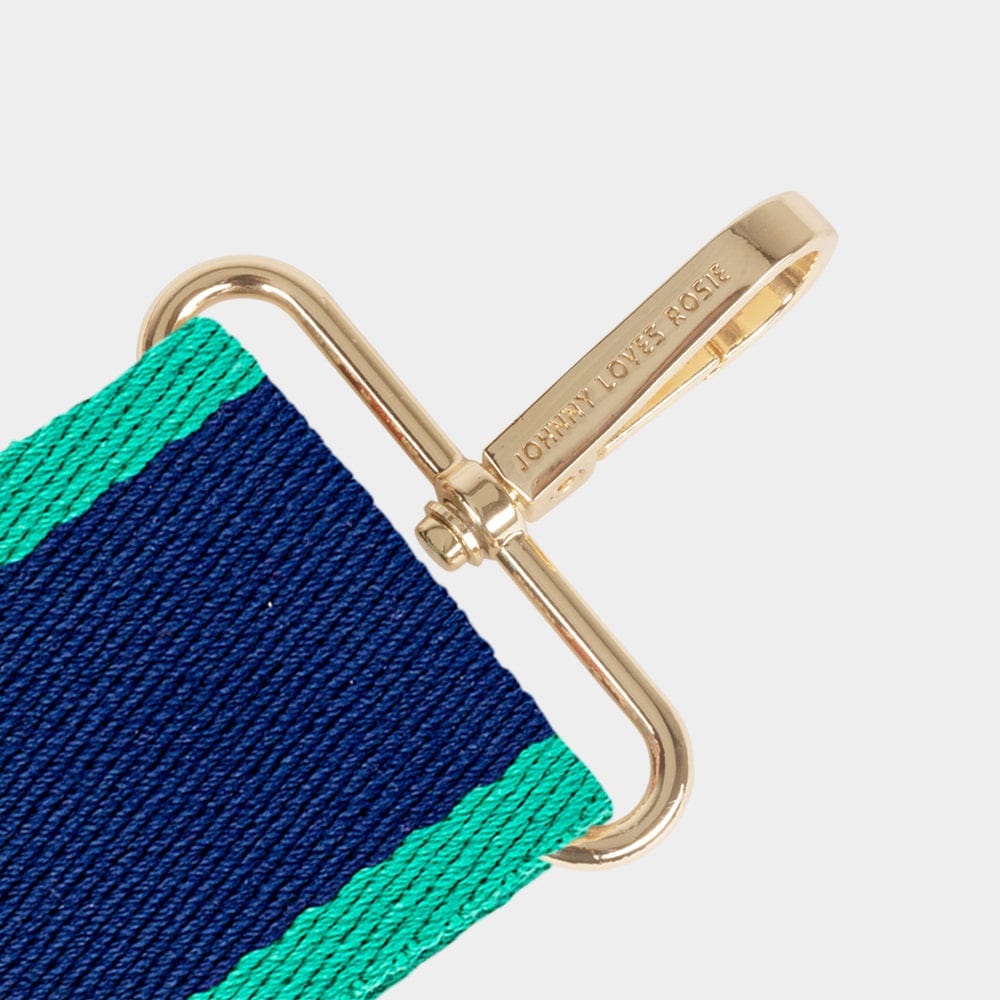 Luxe Blue & Navy Stripe Bag Strap