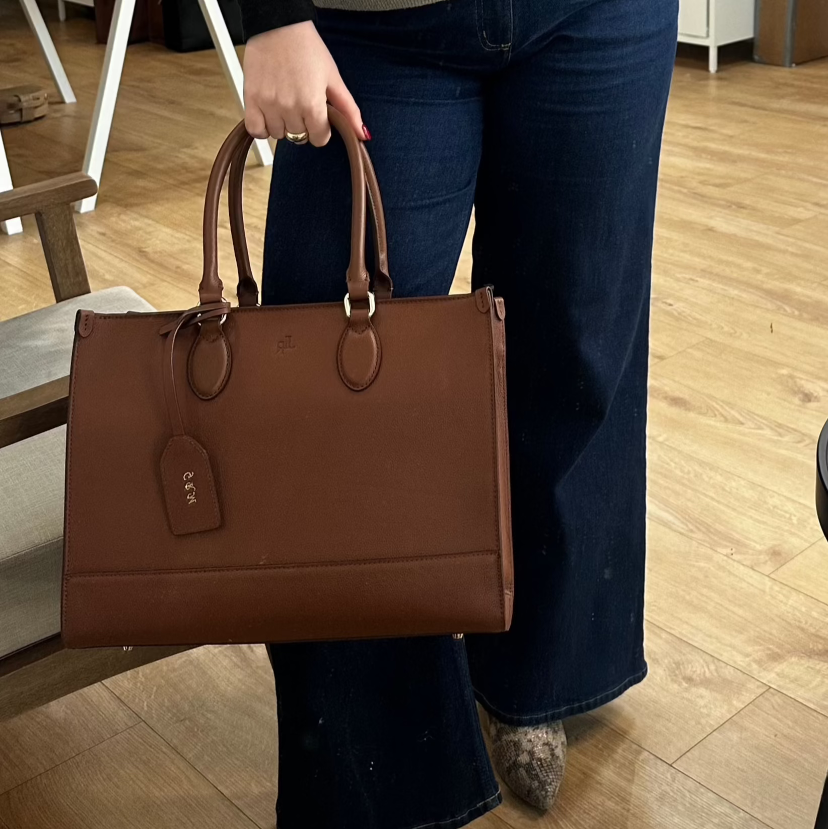 Luxe Leather Belgrave Work bag - Tan