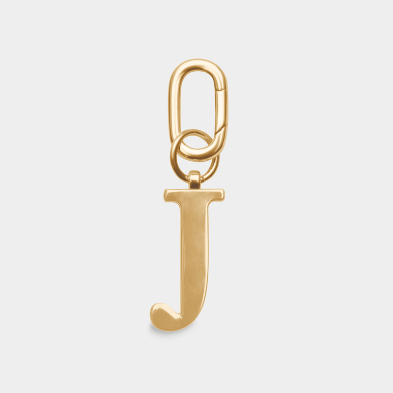 J - Gold Metal Letter Keyring