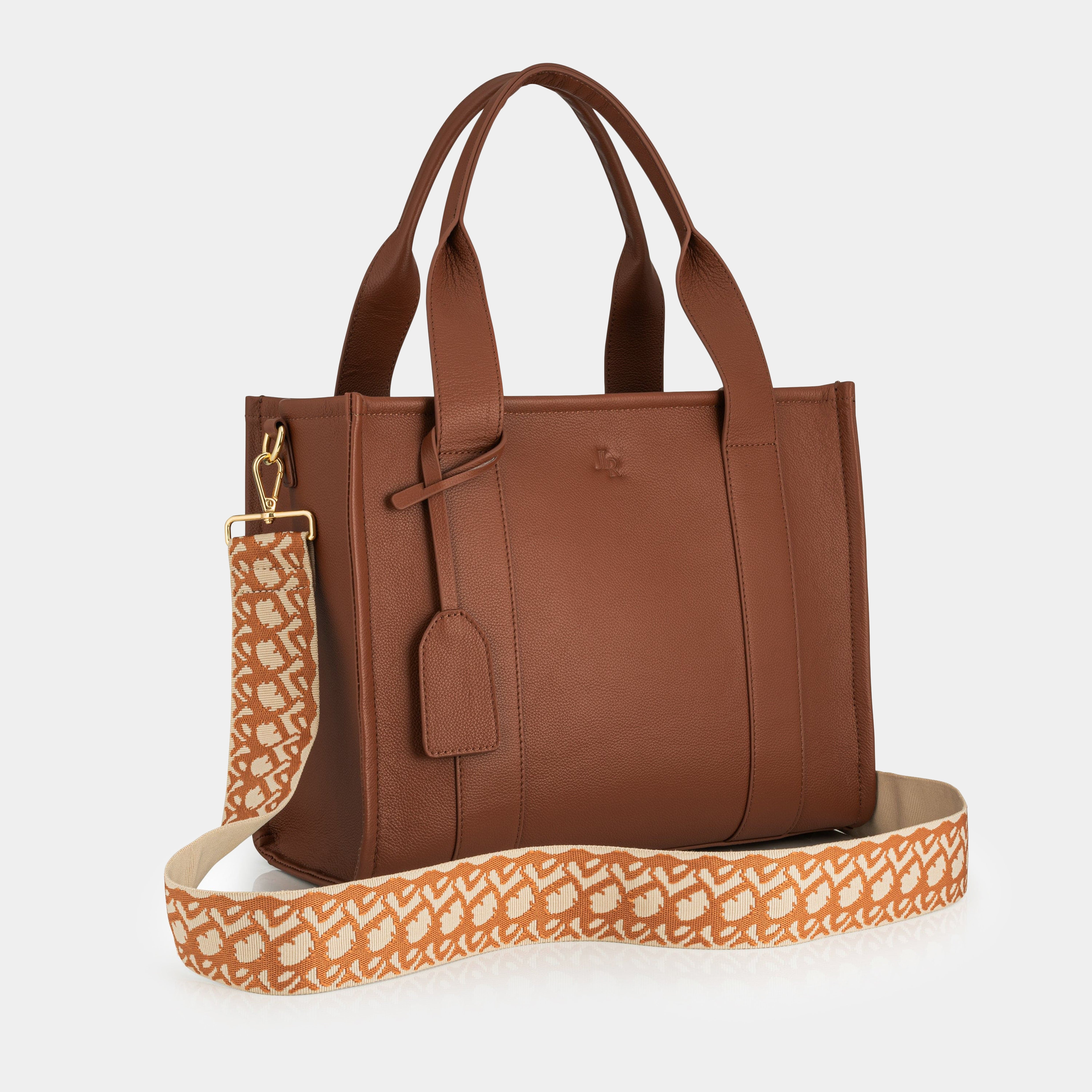 Medium Taylor Luxe leather Tote bag Tan