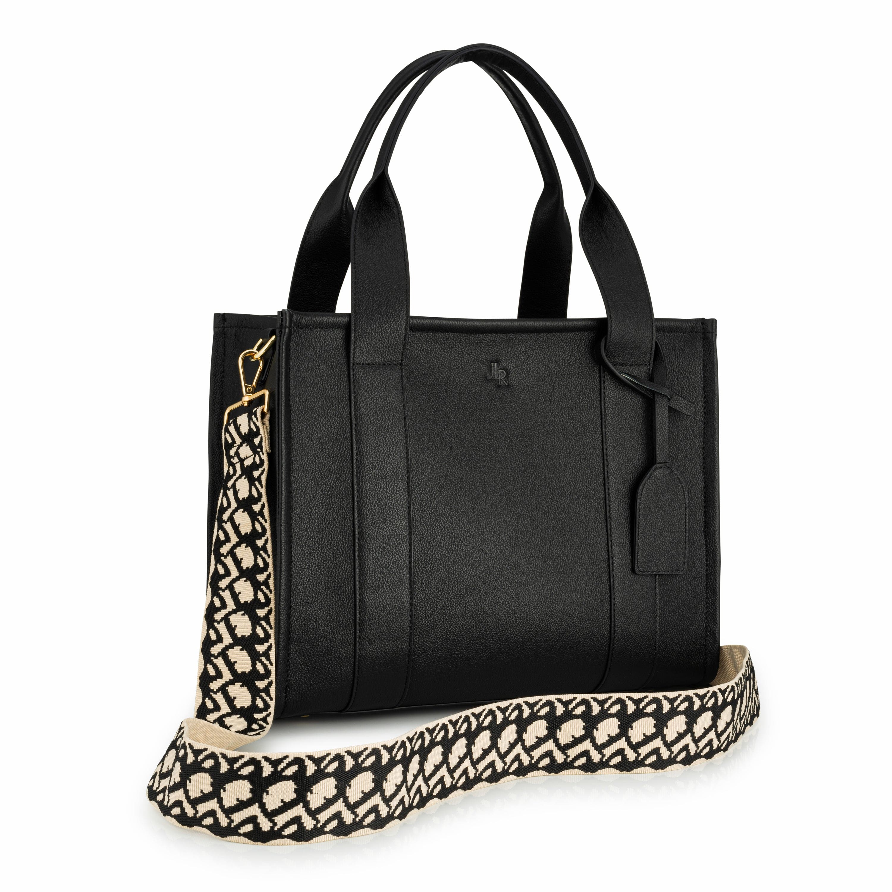 100% Leather Medium Taylor Tote - Black