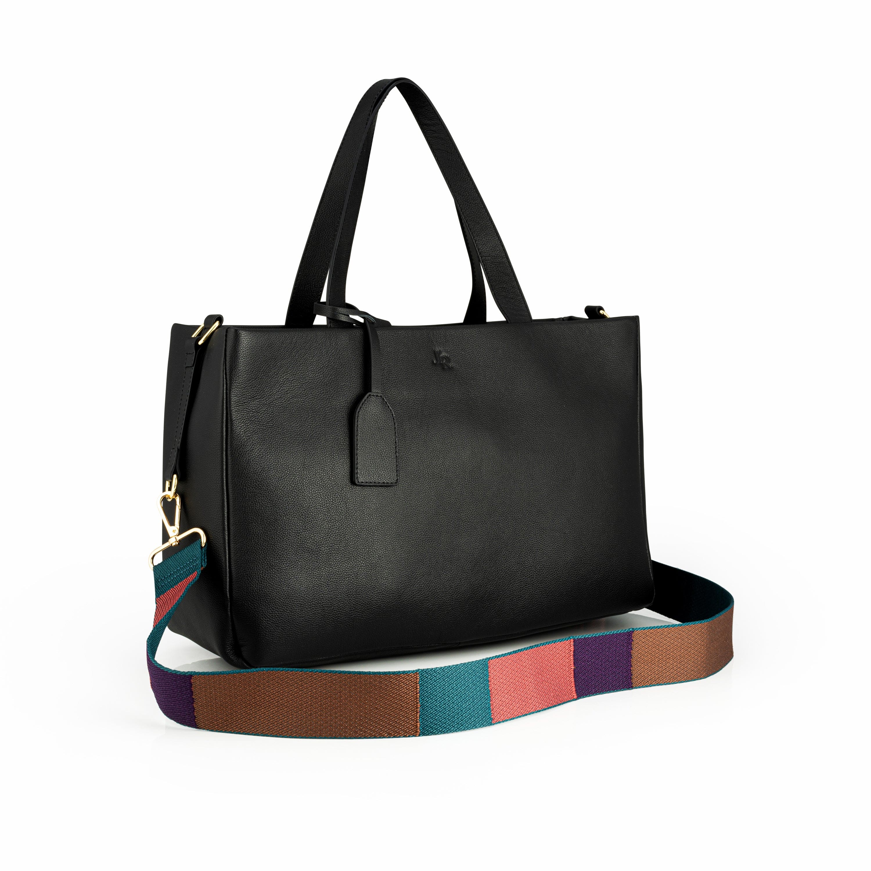 100% Leather Stella Tote - Black