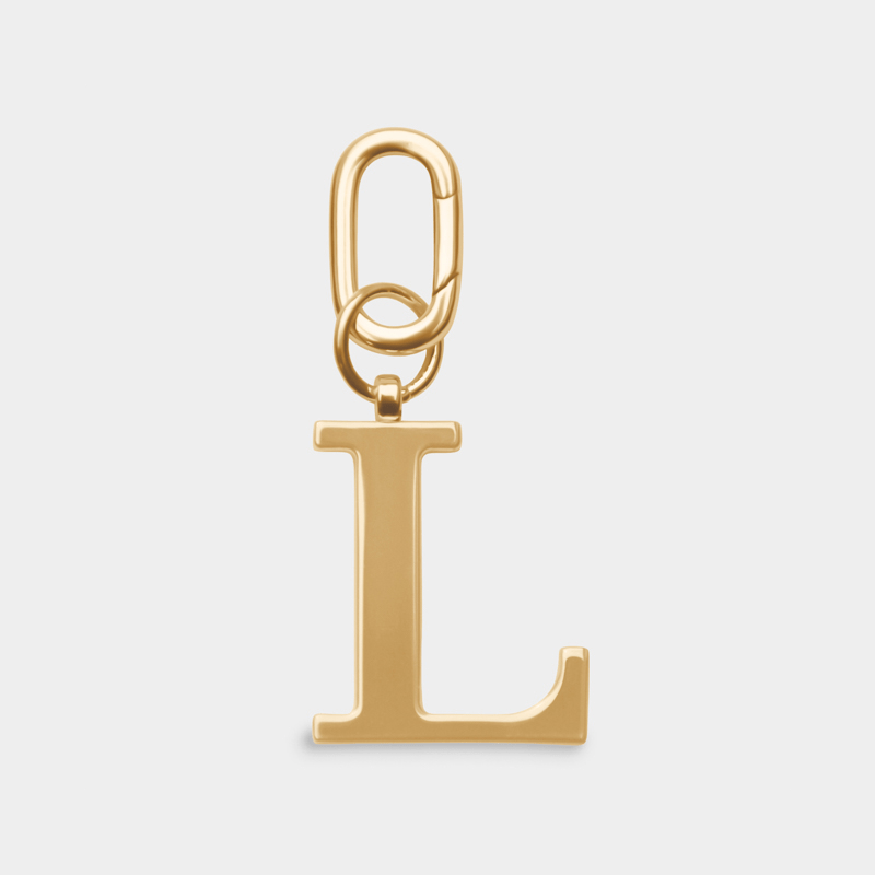 L - Gold Metal Letter Keyring