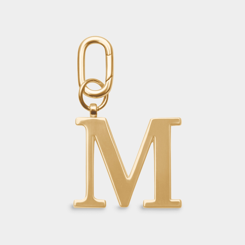 M - Gold Metal Letter Keyring