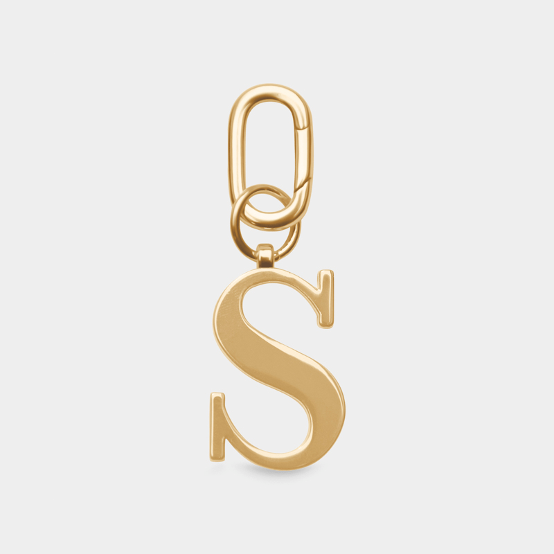 S - Gold Metal Letter Keyring