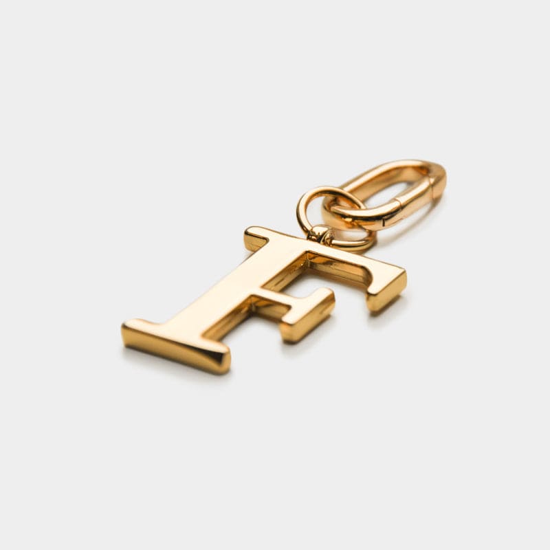 F - Gold Metal Letter Keyring