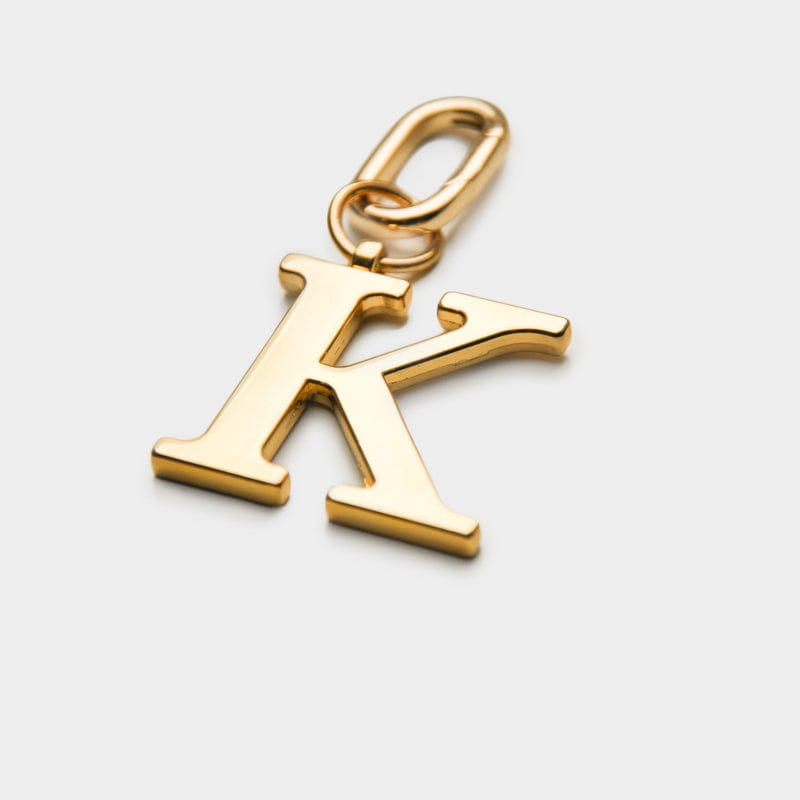 K - Gold Metal Letter Keyring