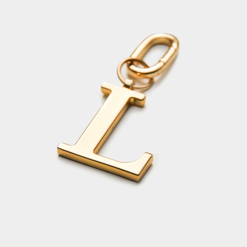 L - Gold Metal Letter Keyring