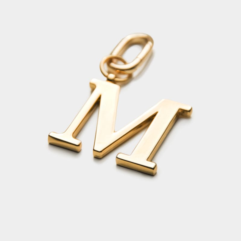 M - Gold Metal Letter Keyring