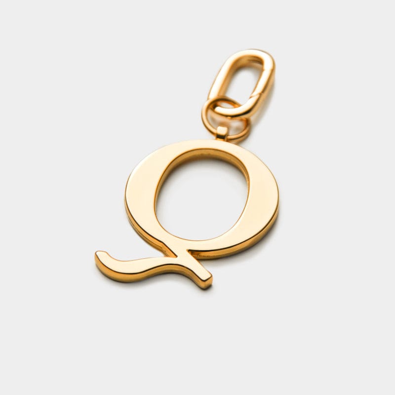 Q - Gold Metal Letter Keyring