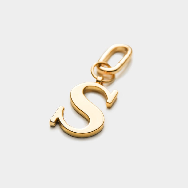 S - Gold Metal Letter Keyring