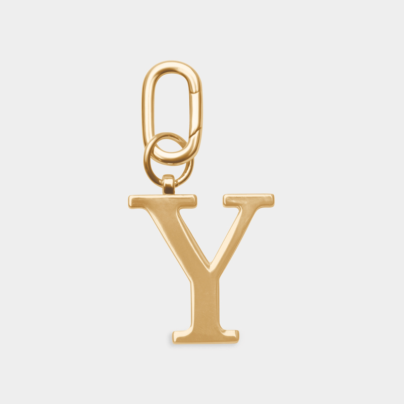 Y - Gold Metal Letter Keyring