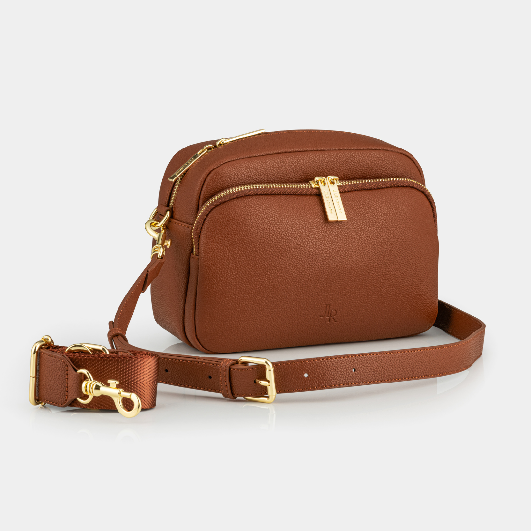 Chelsea Midi Crossbody luxe leather bag Tan