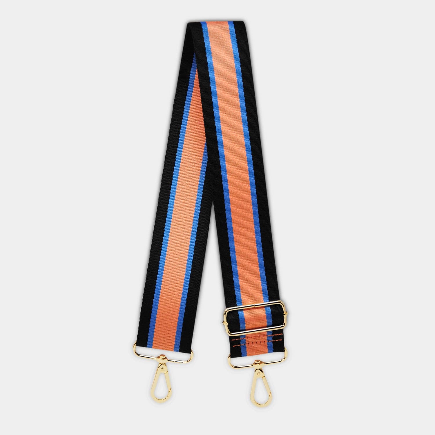 Luxe Blue & Peach Stripe Bag Strap