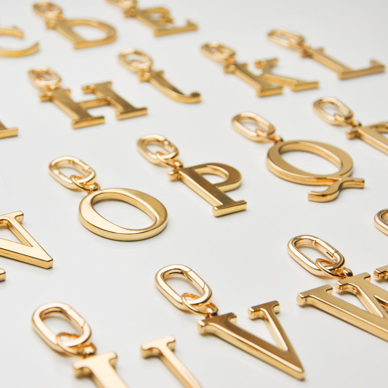 N - Gold Metal Letter Keyring