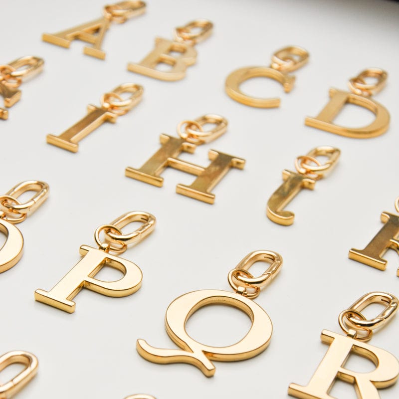 I - Gold Metal Letter Keyring